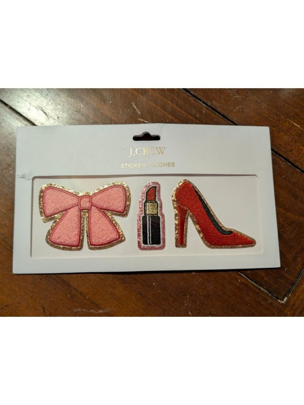 J.Crew Sticker Patches Set - Bow Lipstick & Red Heel - Customizable Peel & Stick